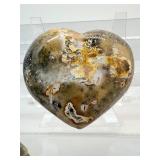 Ocean Jasper Polished Heart Lot of 3: heart 227gm/8oz., heart 169gm/6oz., heart 40gm/1.4oz.