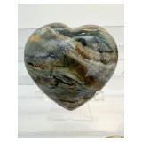 Ocean Jasper Polished Heart Lot of 3: heart 227gm/8oz., heart 169gm/6oz., heart 40gm/1.4oz.