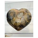 Ocean Jasper Polished Heart Lot of 3: heart 227gm/8oz., heart 169gm/6oz., heart 40gm/1.4oz.