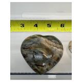 Ocean Jasper Polished Heart Lot of 3: heart 227gm/8oz., heart 169gm/6oz., heart 40gm/1.4oz.