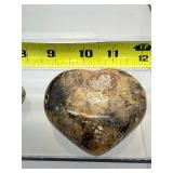 Ocean Jasper Polished Heart Lot of 3: heart 227gm/8oz., heart 169gm/6oz., heart 40gm/1.4oz.