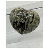 Ocean Jasper Lot of 3 Polished Hearts: 93 gm./3.3 oz., 91 gm./3.2 oz., 87 gm./3.1 oz