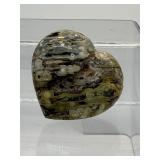 Ocean Jasper Lot of 3 Polished Hearts: 93 gm./3.3 oz., 91 gm./3.2 oz., 87 gm./3.1 oz