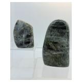 Labradorite Polished Lot of 2 Freeforms: 479 gm./1 lb., 309 gm./11 oz.