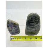 Labradorite Polished Lot of 2 Freeforms: 479 gm./1 lb., 309 gm./11 oz.
