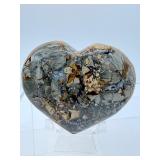 Ibis Jasper Polished Lot of 3: sphere 70mm 442 gm/1 lb. heart 394 gm./14 oz., large palmstone 152 gm./5.4 oz.