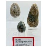 Ibis Jasper Polished Lot of 3: Freeform 496 gm./1 lb., Egg 343 gm./12 oz., and Tumble 89 gm./3.1 oz.