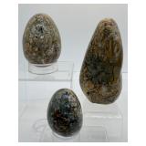 Ibis Jasper Polished Lot of 3: Freeform 496 gm./1 lb., Egg 343 gm./12 oz., and Tumble 89 gm./3.1 oz.