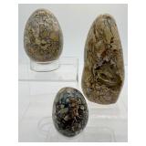 Ibis Jasper Polished Lot of 3: Freeform 496 gm./1 lb., Egg 343 gm./12 oz., and Tumble 89 gm./3.1 oz.