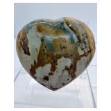 Polychrome Jasper Polished Lot of 3: heart 320gm/11.3oz., heart 274gm/9.7oz. and small sphere 46mm 135gm/4.6oz.