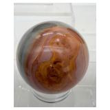 Polychrome Jasper Polished Lot of 3: heart 320gm/11.3oz., heart 274gm/9.7oz. and small sphere 46mm 135gm/4.6oz.