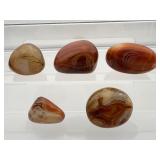 Sardonyx 5-piece palmstone lot: Total weight 289 gm./ 10.2 oz.