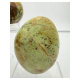 Green Opal Polished Misc. Lot of 3: Freeform 300 gm., 10.6 oz., mushroom 176 gm./6.2 oz. sphere 180 gm./6.3 oz.