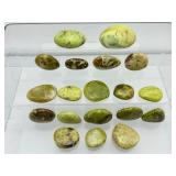 Green Opal Tumbles Lot of 19: 552 gm./1 lb. 3.5 oz