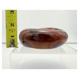 Carnelian Bowl with 2 small, polished hearts 347 gm./12.2 oz.