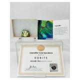 Ammolite (Korite): 10 gm./.4 oz. Comes in its own box with Certificate of Authenticity. Discovered in Alberta, Canada and is over 70 million years old