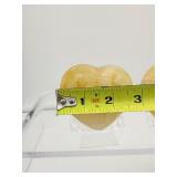 Golden Healer (yellow hematoid quartz) Lot of 3: large heart 350 gm. /medium heart 227 gms./8 oz., sphere 46mm, 161 gm./5.6 oz.