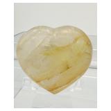 Golden Healer polished misc. lot of 3: heart 190 gm./6.7 oz., gallet 114 gm./4 oz., angel 87 gm./3 oz. Total Lot Weight: 393 gm./13.8 oz.