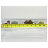 Fluorite Polished Misc. Lot of 7: Rainbow geometric palmstone 55 gm./1.9 oz., green palmstone 44 gm./1.6 oz., small rainbow tower 42 gm./1.5 oz., 2 rainbow palmstones 47 gm./1.7 oz., small rainbow tow