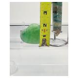 Fluorite Lot of 3 including a Rainbow Fluorite double terminated wand with stand 189 gm./6.7 oz., a small Rainbow Fluorite tower 45 gm./1.6 oz. and a green fluorite heart 114 gm./4 oz.