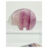 Fluorite Polished Misc. Lot of 3: rainbow Zuni bear 150gm/5.3oz., rainbow wand 62gm./2.2oz, yellow mushroom 59gm/2.1oz.