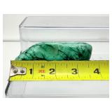 Malachite 3 piece polished lot: non-standing freeform 231 gm./8.1 oz., slab 88 gm./3.1 oz., worry stone 49 gm./1.7 oz. Total lot weight 367 gm./13 oz.