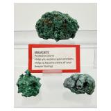 Fribrous Malachite Lot of 3: Total Lot Weight: 204 gm./7.2 oz.
