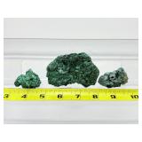 Fribrous Malachite Lot of 3: Total Lot Weight: 204 gm./7.2 oz.