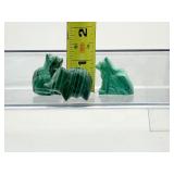 Malachite Animal Figures set of 3: two cats and a pig 73gm./2.6oz.