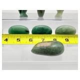 Green Aventurine Polished Lot of 7: 2 angels 62 gm./8.4 oz., 4 tumbles 143 gm./5 oz., bead shape 25 gm./.9 oz. Total weight of lot: 230 gm./8.3 oz.