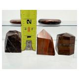 Tigers eye polished lot of 5: 3 chunky towers 142 gm./5 oz., 2 palmstones 56 gm./9.3 oz. Total lot weight: 198 gm./7 oz.