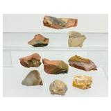 Polychrome Jasper rough pieces lot of 9: 185gm/6.5oz.