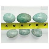 Amazonite Lot of 6 small palmstones: 255 gm./9.3 oz.