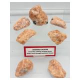 Orange Calcite Rough Chunks Lot of 7: 310 gm./11 oz.