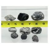 Apache Tears Lot of 9: 5 large & 4 small 209 gm./7.6 oz.