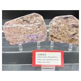 2 Polished Charoite Slabs: 117 gm./4.1 oz., 87 gm./3.1 oz.