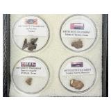 8 Piece Meteorite Tektite Impactable Fragments in Riker Box (Campo del Cielo, Irgizite Tektite, MWA XXX, Sikhoti-Alin, Sericho, Libyan Desert Glass, Jidddat al Harasis, Sayh Al Uhaymir, Meteorite  Fra