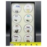 8 Piece Meteorite Tektite Impactable Fragments in Riker Box (Campo del Cielo, Irgizite Tektite, MWA XXX, Sikhoti-Alin, Sericho, Libyan Desert Glass, Jidddat al Harasis, Sayh Al Uhaymir, Meteorite  Fra