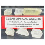 Clear Optical Calcite Chunks Lot of 6: 144 gm./5.1 oz.