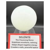 Selenite large sphere: 105mm 1.4 kilo/3 lb. 3.4 oz.