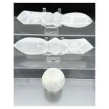 Selenite Lot of 3: Two healing daggers 373 gm./13.2 oz. and sphere 183 gm./6.4 oz. Total lot weight 560 gm./1 lb. 4 oz.