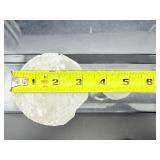 Selenite Misc. Lot of 5: large votive holder 733 gm./1 lb 10 oz., small castle 59 gm./2 oz., small sphere holder 121 gm./4.3 oz., 2 moon shaped bowls 335 gm./12 oz. Total Lot Weight: 1.2 kilo/2 lb. 12