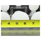 Selenite Polished Lot of 7: 2 spheres 222 gm./7.8 oz., 3 gallets 301 gm./10.6 oz., small palmstone 19 gm./.7 oz. Total Lot Weight: 542 gm./19.1 oz.