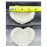 2 White Angel Wing Bowls for display Total weight: 365 gm./12.9 oz.