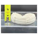 2 White Angel Wing Bowls for display Total weight: 365 gm./12.9 oz.