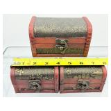 3 wooden treasure chests to fill with tumbles
