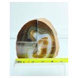 Agate Bookends 752 gm./11 oz. and Agate Geode Slice with Druzy Vug 419 gm./14.8 oz.