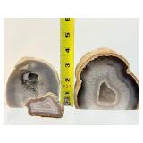 Agate Standing Geode Slices, Lot of 3 one side polished: 975 gm./2 lb. 2.4 oz., 429 gm./15 oz., 68 gm./2.4 oz.