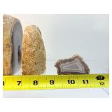 Agate Standing Geode Slices, Lot of 3 one side polished: 975 gm./2 lb. 2.4 oz., 429 gm./15 oz., 68 gm./2.4 oz.