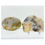 Graveyard, Agate Polished Lot of 2: small bowl and slab 271 gm./9.6 oz.